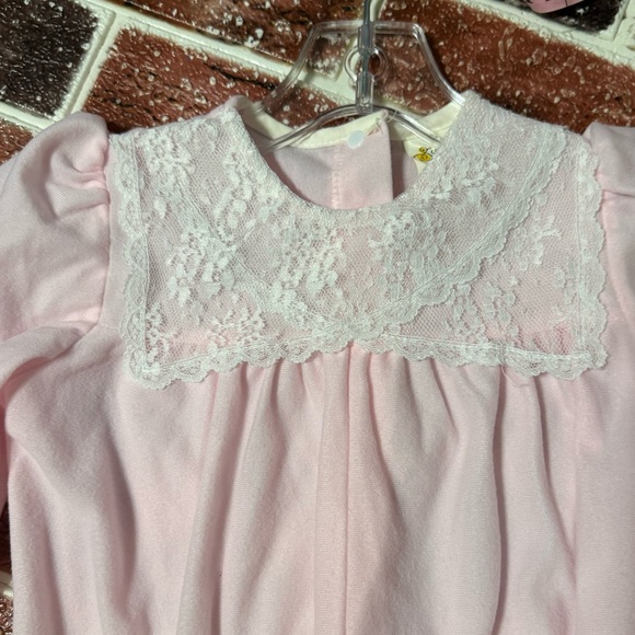 Vintage Yellow Bird pink frilly micro fleece footed pajamas 4t girls - Picture 5 of 6